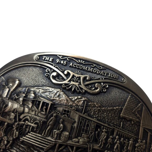 9:45 Accommodation Belt Buckle Edward Lamson Henry American West Train Station - Picture 8 of 16